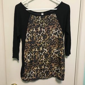 Animal Print Long-sleeved Blouse